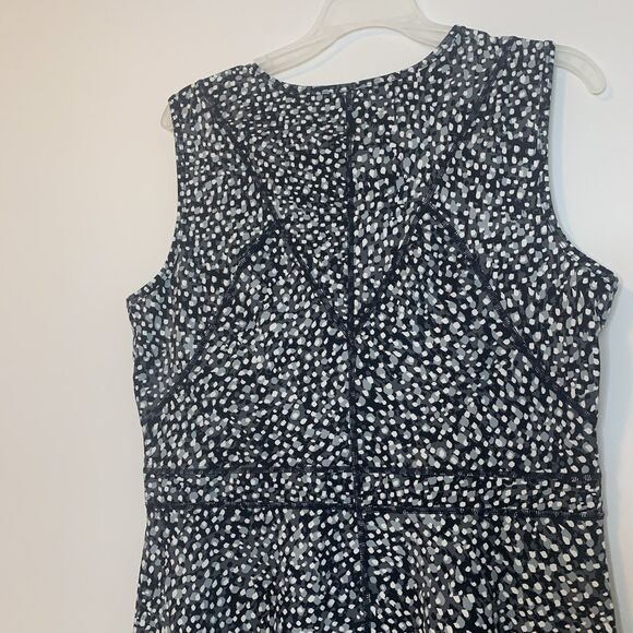 Title Nine Fit Flare Athletic Dream Dress Buttah Fabric Polka Dot Black Large - Picture 7 of 15